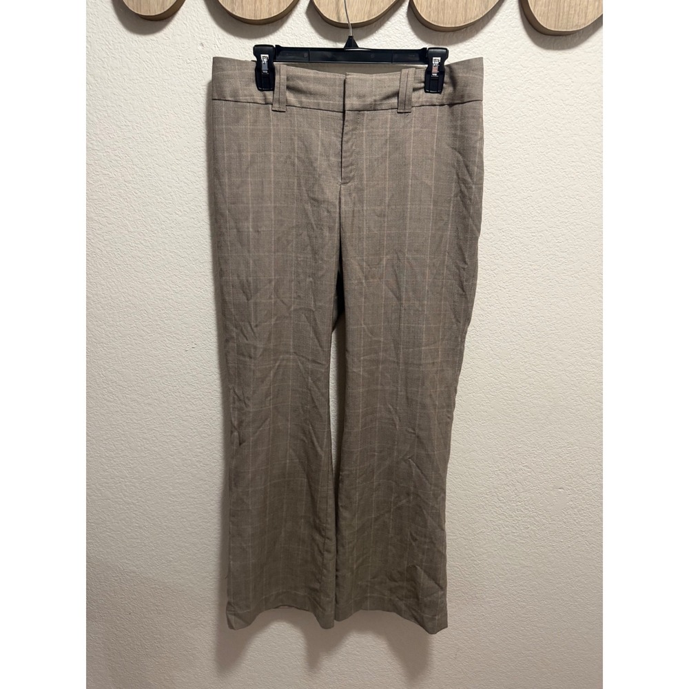 Banana Republic Jackson Fit Plaid Dress Pants Brown Tan Windowpane Size 10